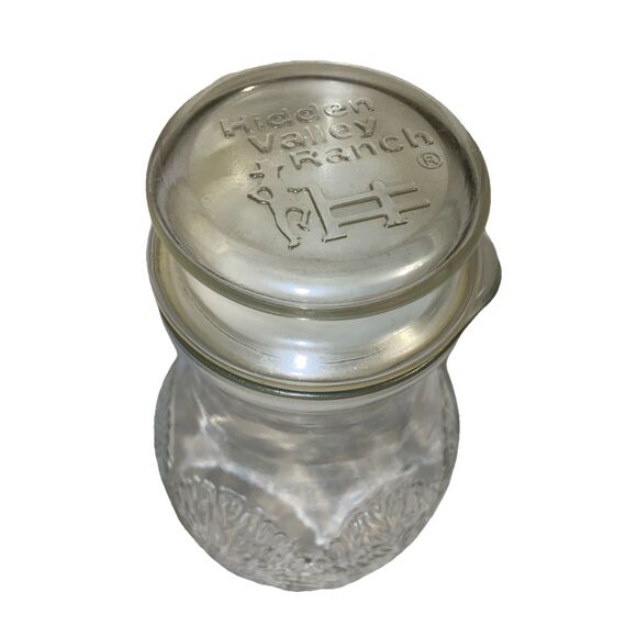 Vintage Hidden Valley Ranch Salad Dressing Glass Shaker w/ Lid Jar Carafe Bottle - Picture 1 of 14